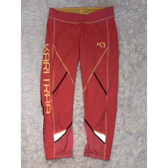 Kari Traa Pants - Kari Tara Women’s Sz. M Pink/Coral/ylw Classic Leggings. Fantastic Pair & Colors